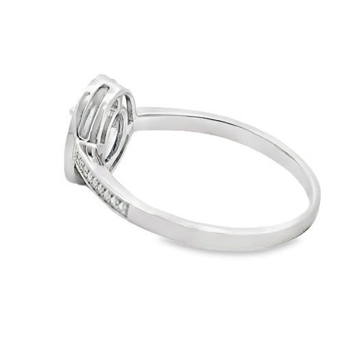 Bids.com .67ct Sapphire Diamond Ring 10KT White Gold Rings