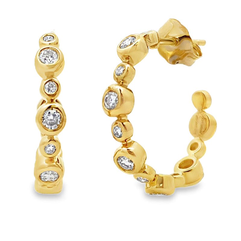 Bids.com .50ct Hoop Earrings Gold plated Sterling Silver Earrings