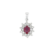 Bids.com 1.65ct Ruby Diamond Fashion Pendants 14KT White Gold Pendants