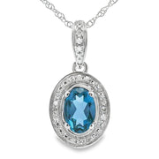 Bids.com London Blue Topaz Fashion Pendants 10KT White Gold Pendants