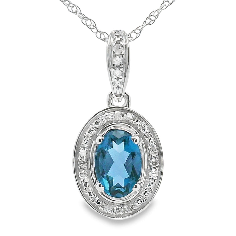Bids.com London Blue Topaz Fashion Pendants 10KT White Gold Pendants