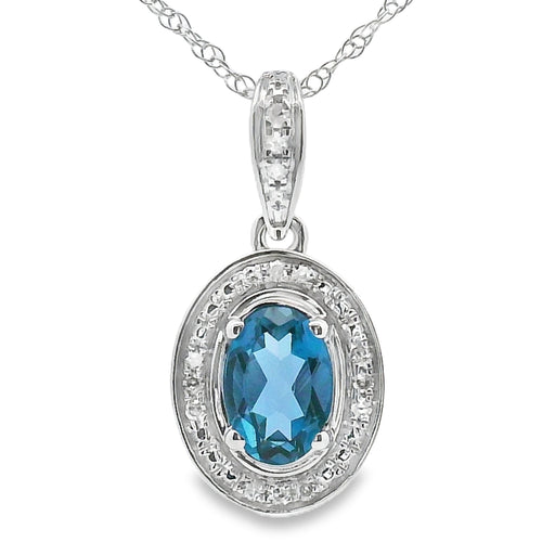 Bids.com London Blue Topaz Fashion Pendants 10KT White Gold Pendants