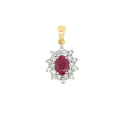 Bids.com 1.65ct Ruby Diamond Fashion Pendants 14KT Yellow Gold Pendants