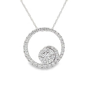 Bids.com .50ct Diamond Circle of Love Pendant 14KT White Gold Pendants