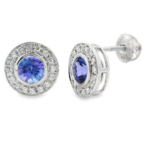 Bids.com 1.75ct Tanzanite Diamond Earrings 18KT White Gold Earrings
