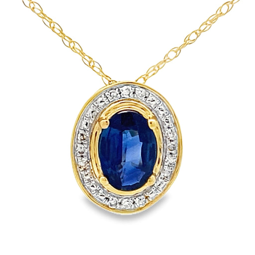 Bids.com Sapphire Diamond Fashion Pendants 10KT Yellow Gold Pendants