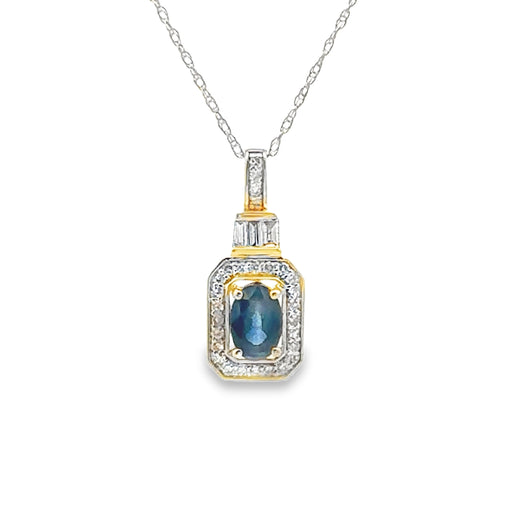 Bids.com Sapphire Diamond Fashion Pendants 14KT Yellow Gold Pendants
