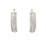 Bids.com 1.02ct Diamond Hoop Earrings 10KT White Gold Earrings