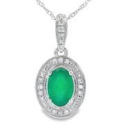 Bids.com Chalcedony Diamond Fashion Pendants 10KT White Gold Pendants