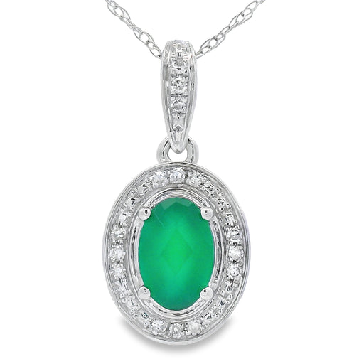 Bids.com Chalcedony Diamond Fashion Pendants 10KT White Gold Pendants White Smoke 18