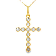 Bids.com .50ct Diamond Cross Religious Pendant 14KT Yellow Gold Pendants