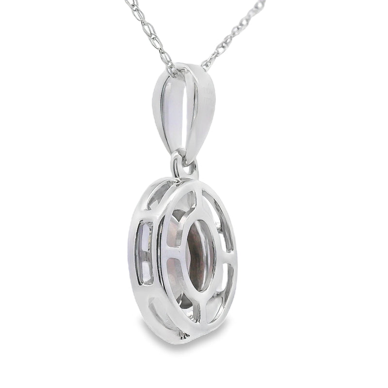 Bids.com .42ct Quartz Diamond Fashion Pendants 10KT White Gold Pendants