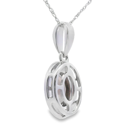Bids.com .42ct Quartz Diamond Fashion Pendants 10KT White Gold Pendants