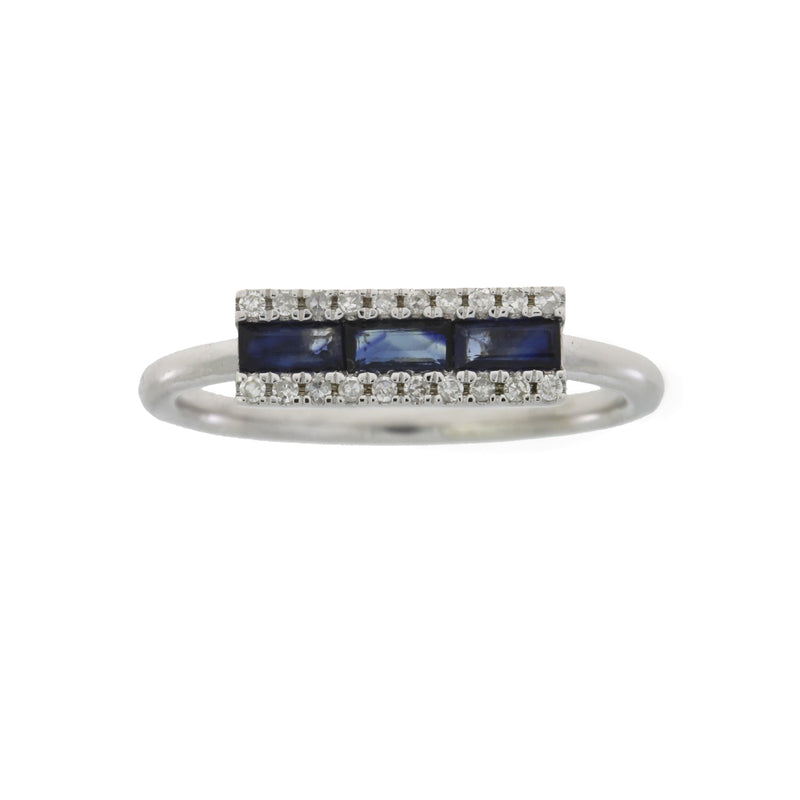 Bids.com .63ct Diamond Sapphire Ring 14KT White Gold Rings