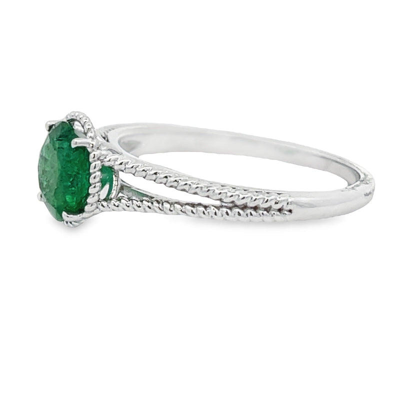 Bids.com 1.28ct Emerald  14KT White Gold Rings