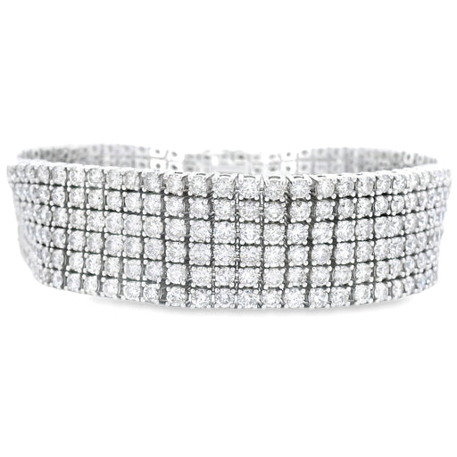 Bids.com 20.00ct Diamond Tennis Bracelet 14KT White Gold Bracelets Light Gray 7
