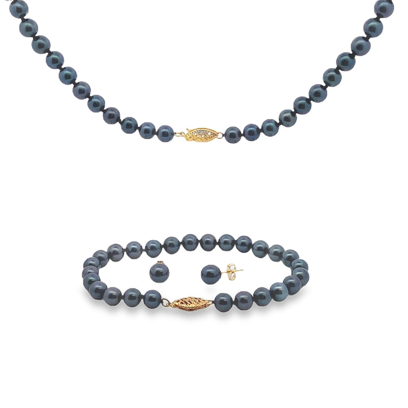Bids.com Akoya Pearl Jewelry sets 14KT Yellow Gold Jewelry Sets