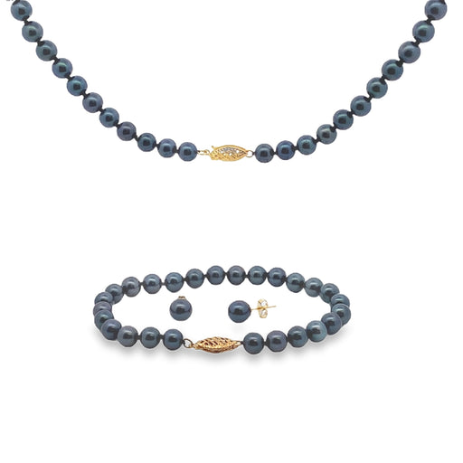Bids.com Akoya Pearl Jewelry sets 14KT Yellow Gold Jewelry Sets