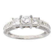 Bids.com 1.50ct Diamond 3 Stone Ring 14KT White Gold Rings