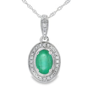 Bids.com .46ct Emerald Diamond Fashion Pendants 10KT White Gold Pendants