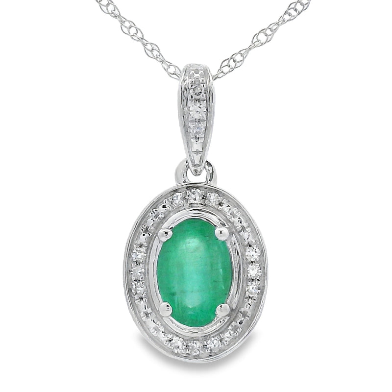 Bids.com .46ct Emerald Diamond Fashion Pendants 10KT White Gold Pendants