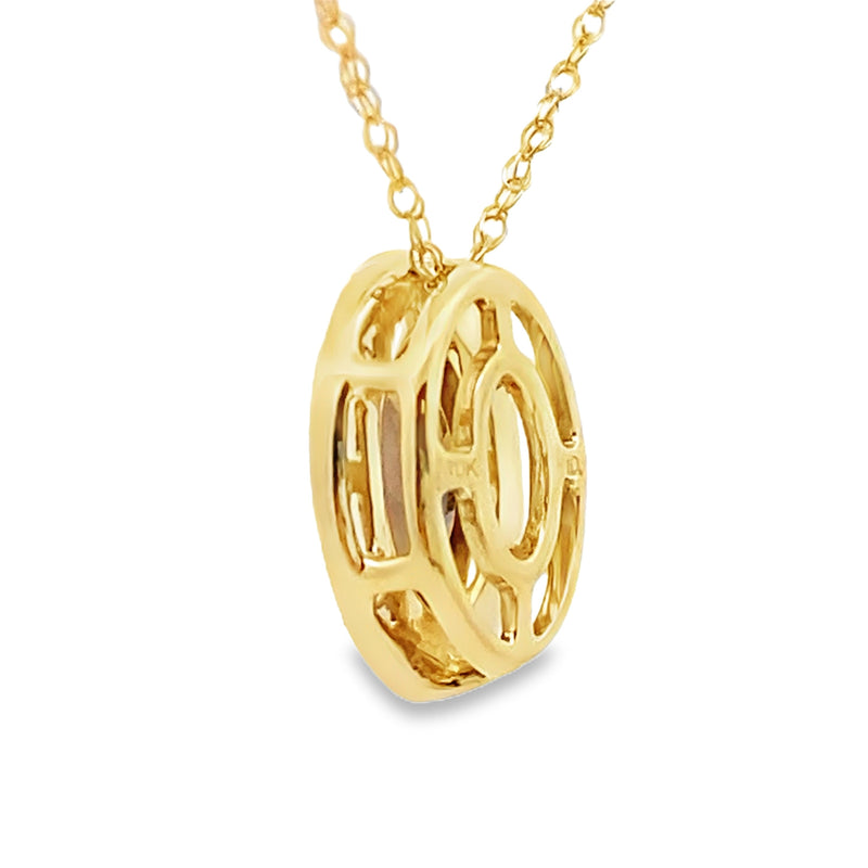 Bids.com .39ct Quartz Diamond Fashion Pendants 10KT Yellow Gold Pendants