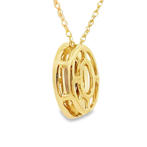 Bids.com .39ct Quartz Diamond Fashion Pendants 10KT Yellow Gold Pendants