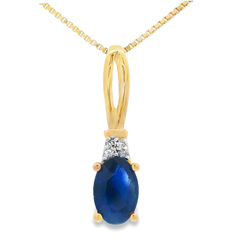 Bids.com Sapphire Diamond Fashion Pendants 10KT Yellow Gold Pendants