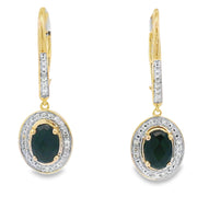 Bids.com 1.05ct Onyx Diamond Dangle Earrings 10KT Yellow Gold Earrings
