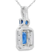 Bids.com .84ct Sapphire Diamond Fashion Pendants 14KT White Gold Pendants