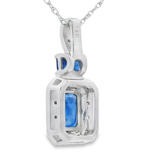 Bids.com .84ct Sapphire Diamond Fashion Pendants 14KT White Gold Pendants