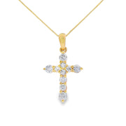 Bids.com .30ct Diamond Cross Religious Pendant 14KT Yellow Gold Pendants