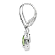 Bids.com .96ct Peridot Diamond Dangle Earrings 10KT White Gold Earrings
