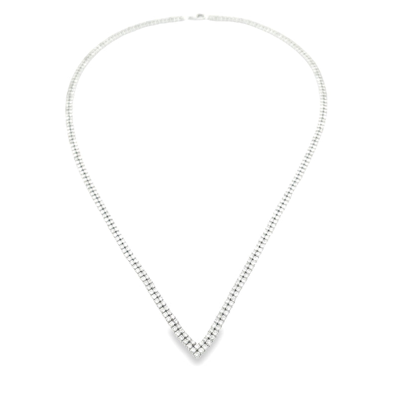 Bids.com 7.00ct Diamond Tennis Necklace 14KT White Gold Pendants