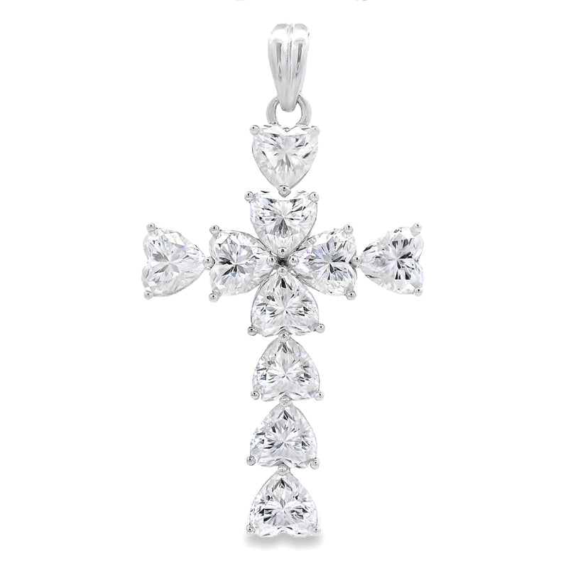 Bids.com Moissanite Cross Religious Pendant Sterling Silver Pendants