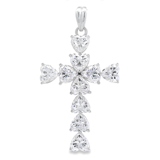 Bids.com Moissanite Cross Religious Pendant Sterling Silver Pendants