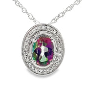 Bids.com Mystic Fire Topaz Fashion Pendants 10KT White Gold Pendants