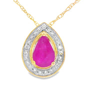 Bids.com .53ct Ruby Diamond Fashion Pendants 10KT Yellow Gold Pendants
