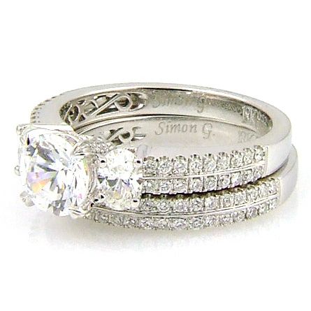Bids.com 1.05ct Engagement Ring Set 18KT White Gold Rings