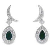 Bids.com .55ct Onyx Diamond Dangle Earrings 10KT White Gold Earrings