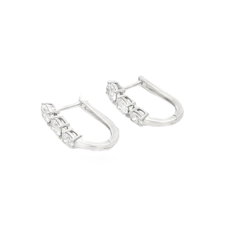 Bids.com 1.50ct Lab Grown Diamond Hoop Earrings 14KT White Gold Earrings