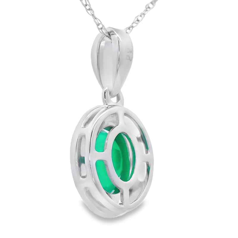 Bids.com Chalcedony Diamond Fashion Pendants 10KT White Gold Pendants