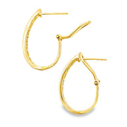 Bids.com 1.00ct Diamond Hoop Earrings 14KT Yellow Gold Earrings