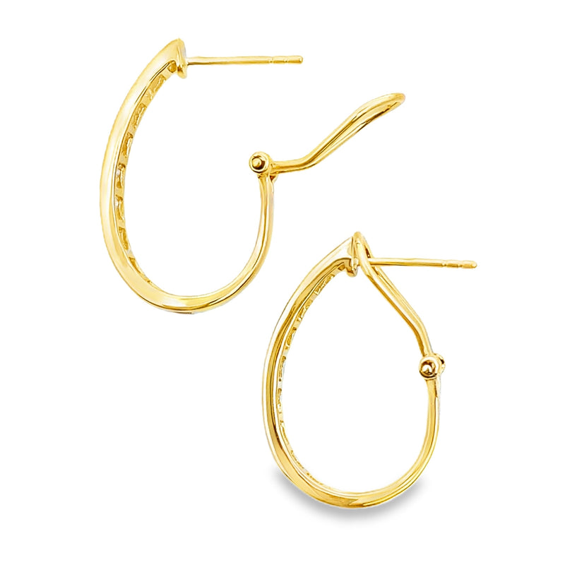 Bids.com 1.00ct Diamond Hoop Earrings 14KT Yellow Gold Earrings