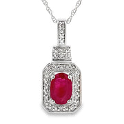 Bids.com .66ct Ruby Diamond Fashion Pendants 10KT White Gold Pendants