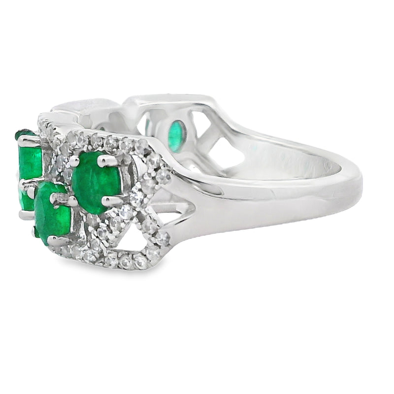 Bids.com 1.82ct Emerald Zircon Ring Sterling Silver Rings