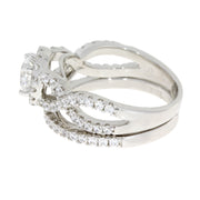 Bids.com Cubic Zirconium CZ SS Bridal Sterling Silver Rings