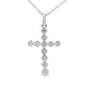 Bids.com .09ct Diamond Cross Religious Pendant 14KT White Gold Pendants