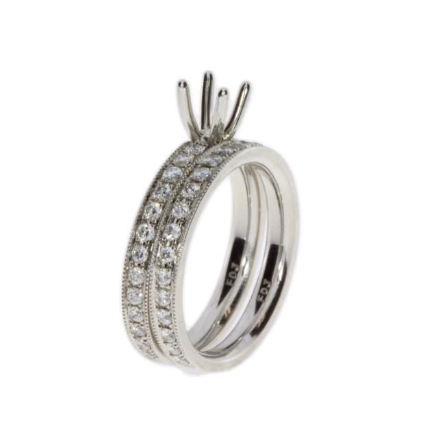Bids.com Diamond Semi Mount Engagement Ring 14KT White Gold Rings