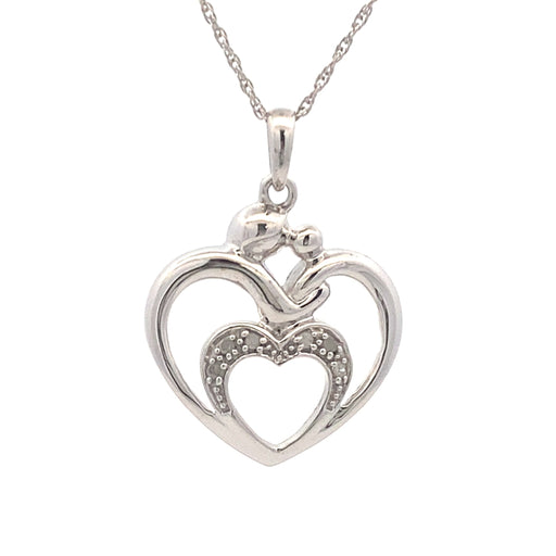 Bids.com .10ct Diamond Heart Love Pendant Sterling Silver Pendants